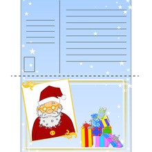 Santa design postcard