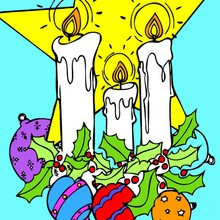 holidays, CHRISTMAS CANDLES coloring pages