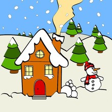 CHRISTMAS VILLAGE coloring pages