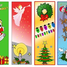 cutting activities, Christmas Bookmarks