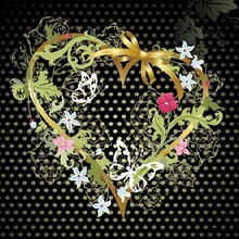 Black ribbons Valentine Heart