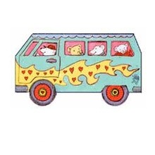 Love Bus papertoy craft for kids