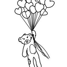 Bunch of heart balloons coloring page