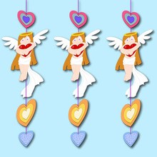 Angels & Hearts string decoration craft for kids