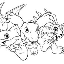 Agumon and friends coloring page