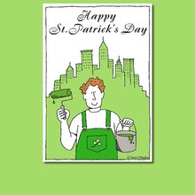 Green painting day card