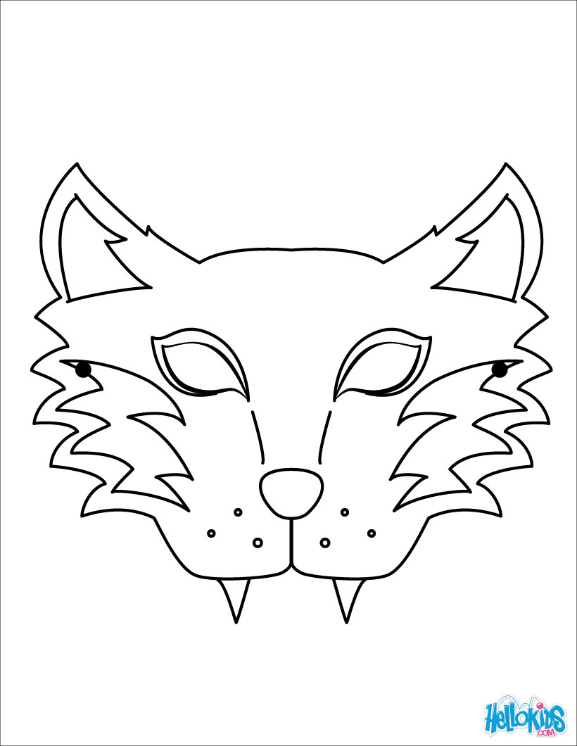 Tiger mask coloring pages - Hellokids.com