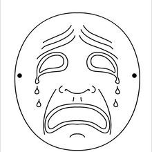 Crying Moon Mask coloring page