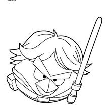 Luke Skywalker angry birds coloring page