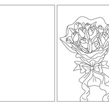 Flowers for Mommy coloring card coloring page