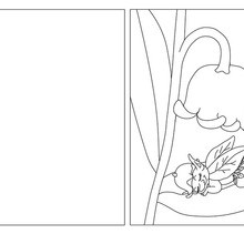 Lily of the valley for mom coloring card coloring page