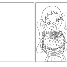Mother's Day cake coloring page