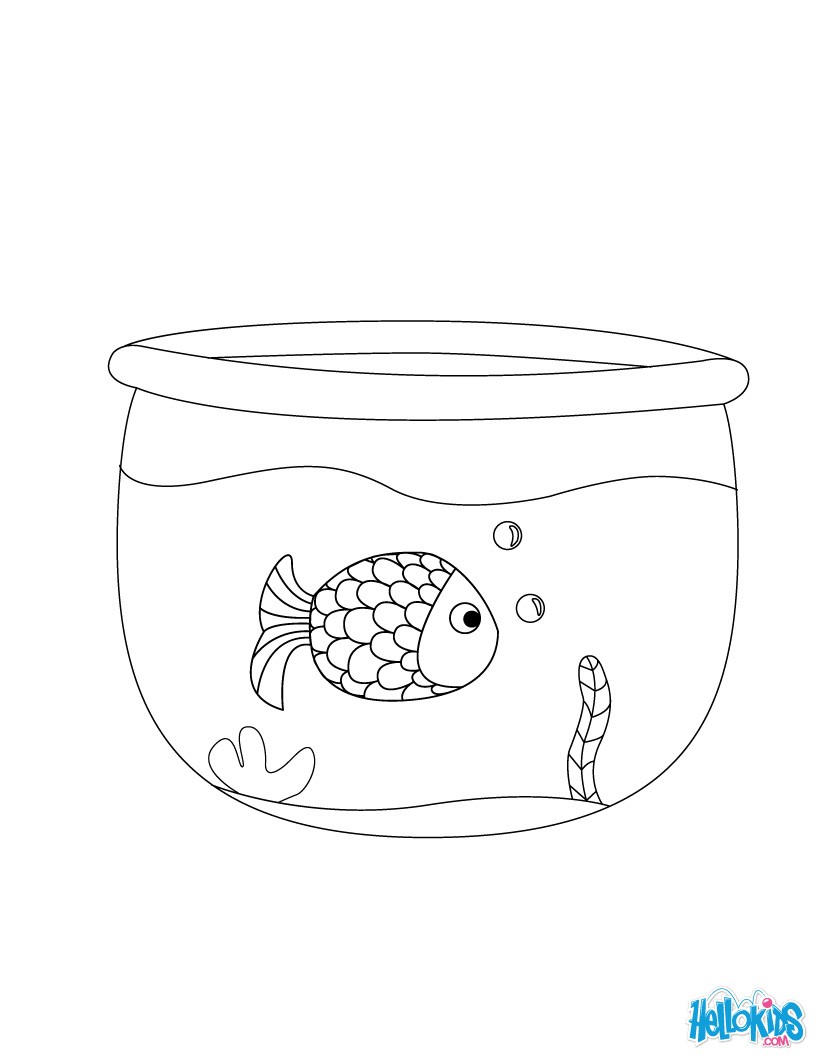 Like a fish in a bowl coloring pages - Hellokids.com