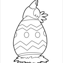 Baby Chick and Big Easter Egg coloring page