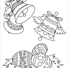 Bells and Chocolate Eggs coloring page