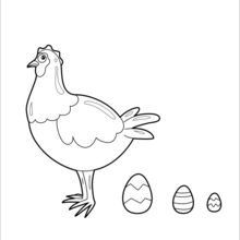 Chicken laying Chocolate Eggs coloring page