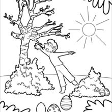 Chocolate Treasure in a Tree coloring page