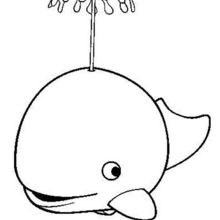 Cute whale coloring page