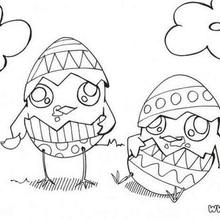 Hatching Chick Eggs coloring page