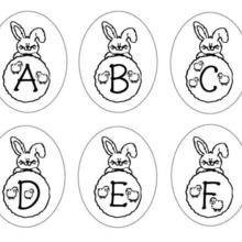 Bunny Letters: ABCDEF coloring page