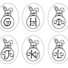 Bunny Letters: GHIJKL coloring page