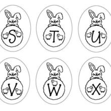Bunny Letters: STUVWX coloring page
