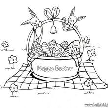 Chocolate Egg basket coloring page
