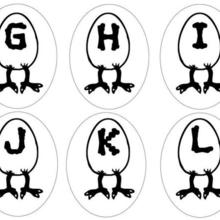 Egg Letters: GHIJKL coloring page