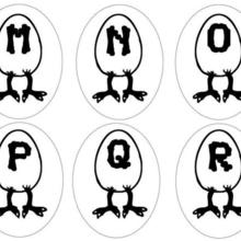 Egg Letters: MNOPQR coloring page