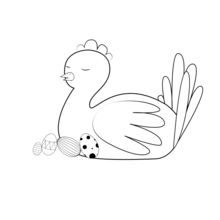 White Chocolate Chick and Eggs coloring page