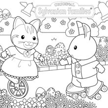 Celebrate Easter with the Sylvanian Families coloring page