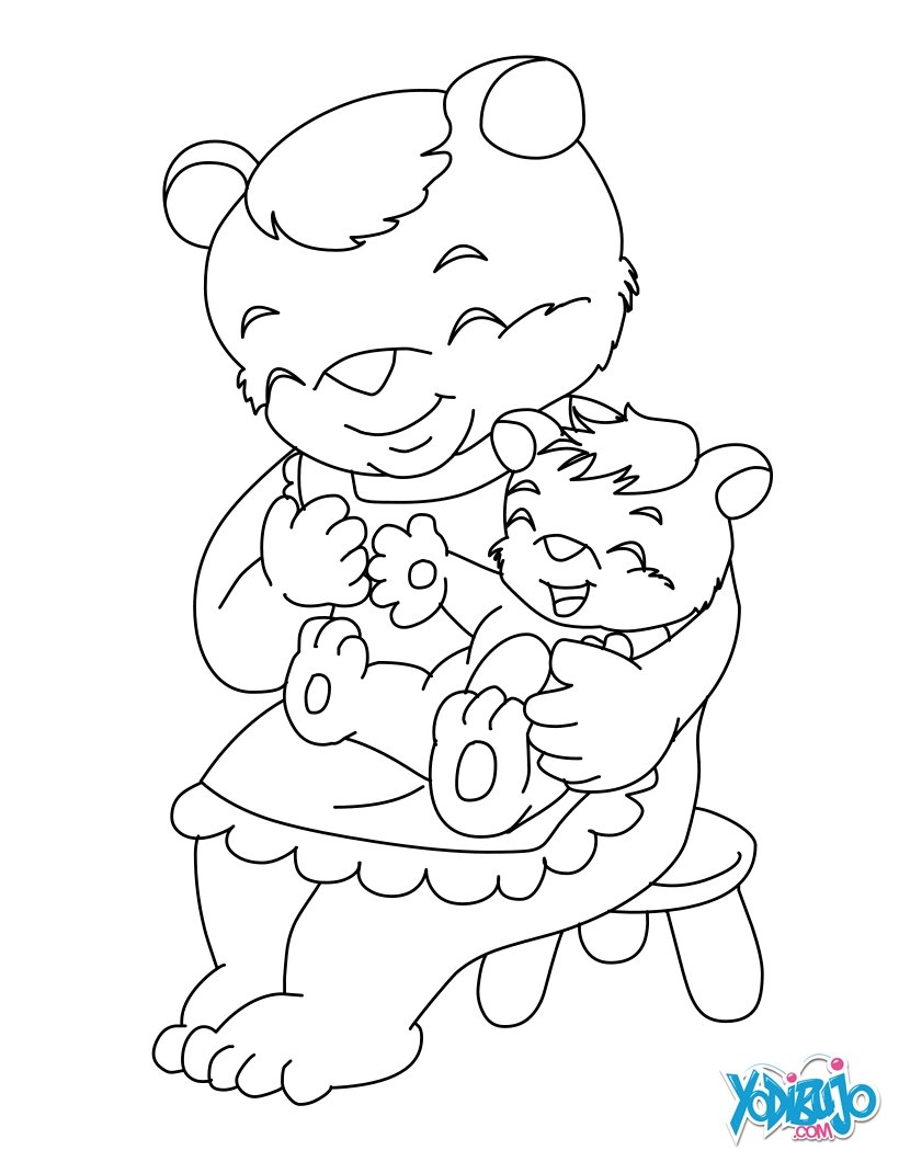 Mother Bear Baby Bear Coloring Pages 3