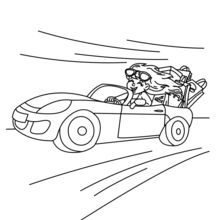 Mom in her car coloring page