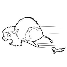 Frightened Bison coloring page