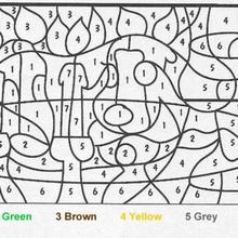 Dog Color by number coloring page