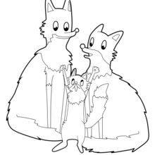 Fox Family coloring page