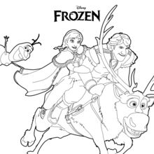 Ana, Olaf & Kristoff coloring page