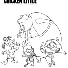 Chicken Little with Friends coloring page