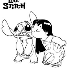 Lilo and Stitch - Kiss coloring page