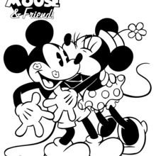 Minnie Mouse Kisses Mickey coloring page