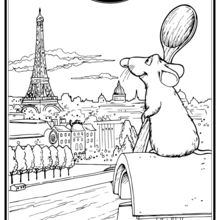 Ratatouille's Remy in Paris coloring page