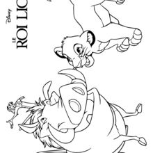 Simba, Timon and Pumba coloring page