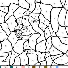 Beaver Color by number coloring page