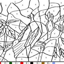 Bird Color by number coloring page