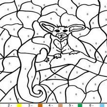 Fennec Fox Color by number coloring page