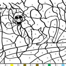 Monkey Color by number coloring page