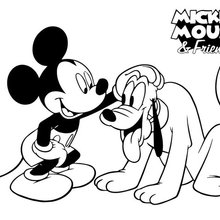 Mickey and Pluto coloring page