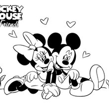 Minnie and Mickey Together coloring page