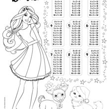 Multiplication Table - Barbie coloring page