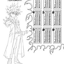Multiplication Table - Beyblade coloring page
